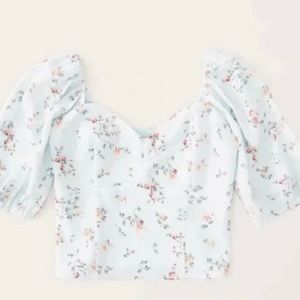Abercrombie corset puff sleeve top XS